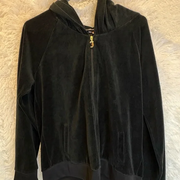 Juicy Couture Velvet Zip-Up Hoodie – Size XL Y2K | Rare | Velour | Rhinestones👑 - Picture 11 of 17
